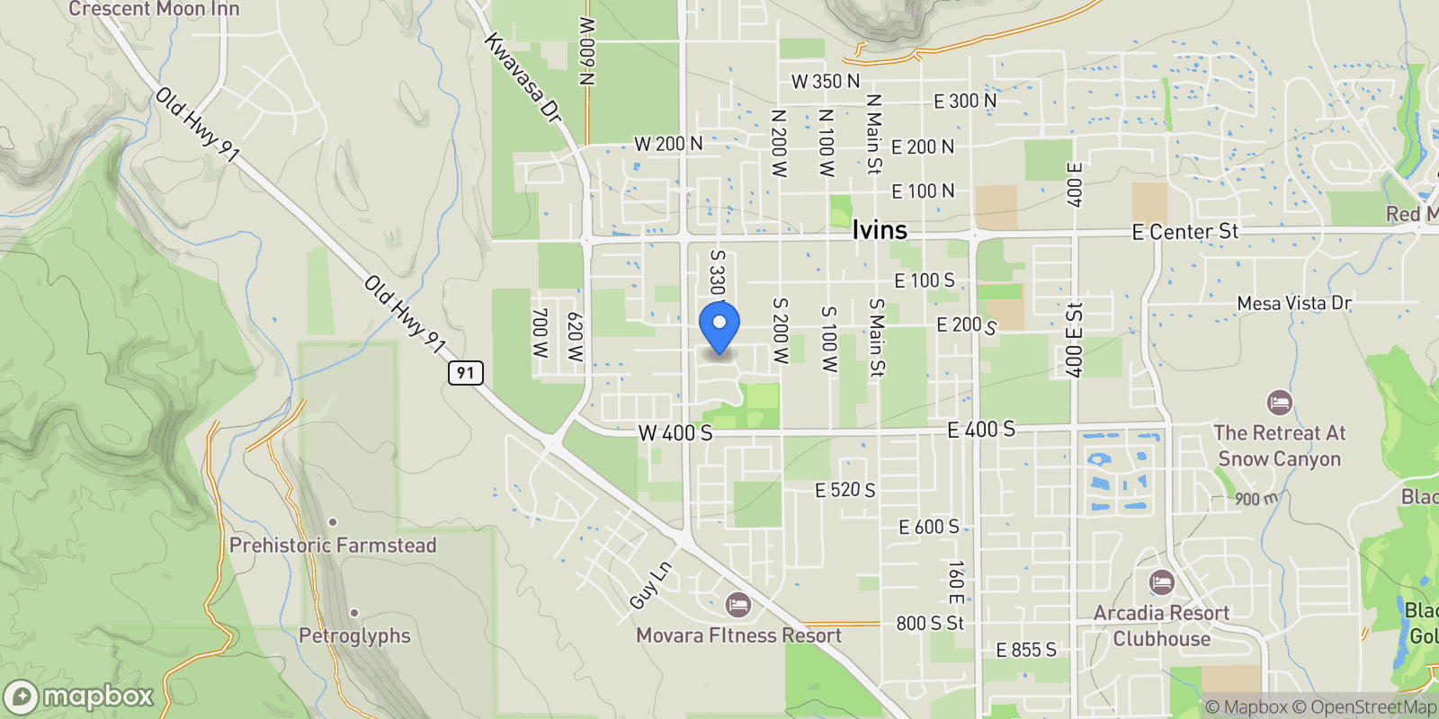 Map showing 336 West 270 South , Ivins, UT 84738, Ivins, Utah, United States.