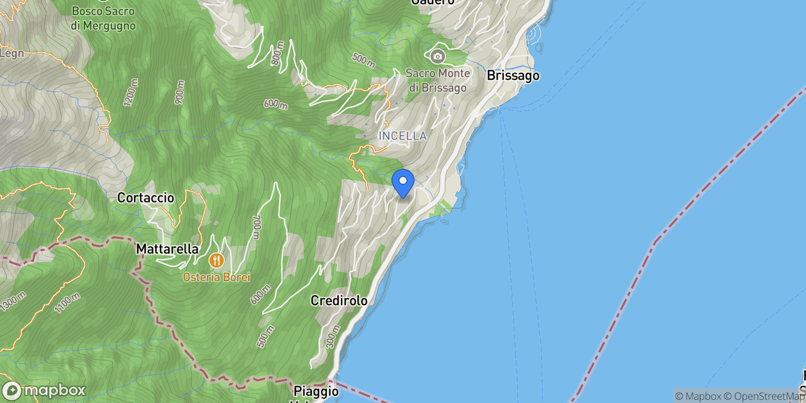 Map showing Brissago., Brissago, TI 6614, Brissago, Ticino, Switzerland.