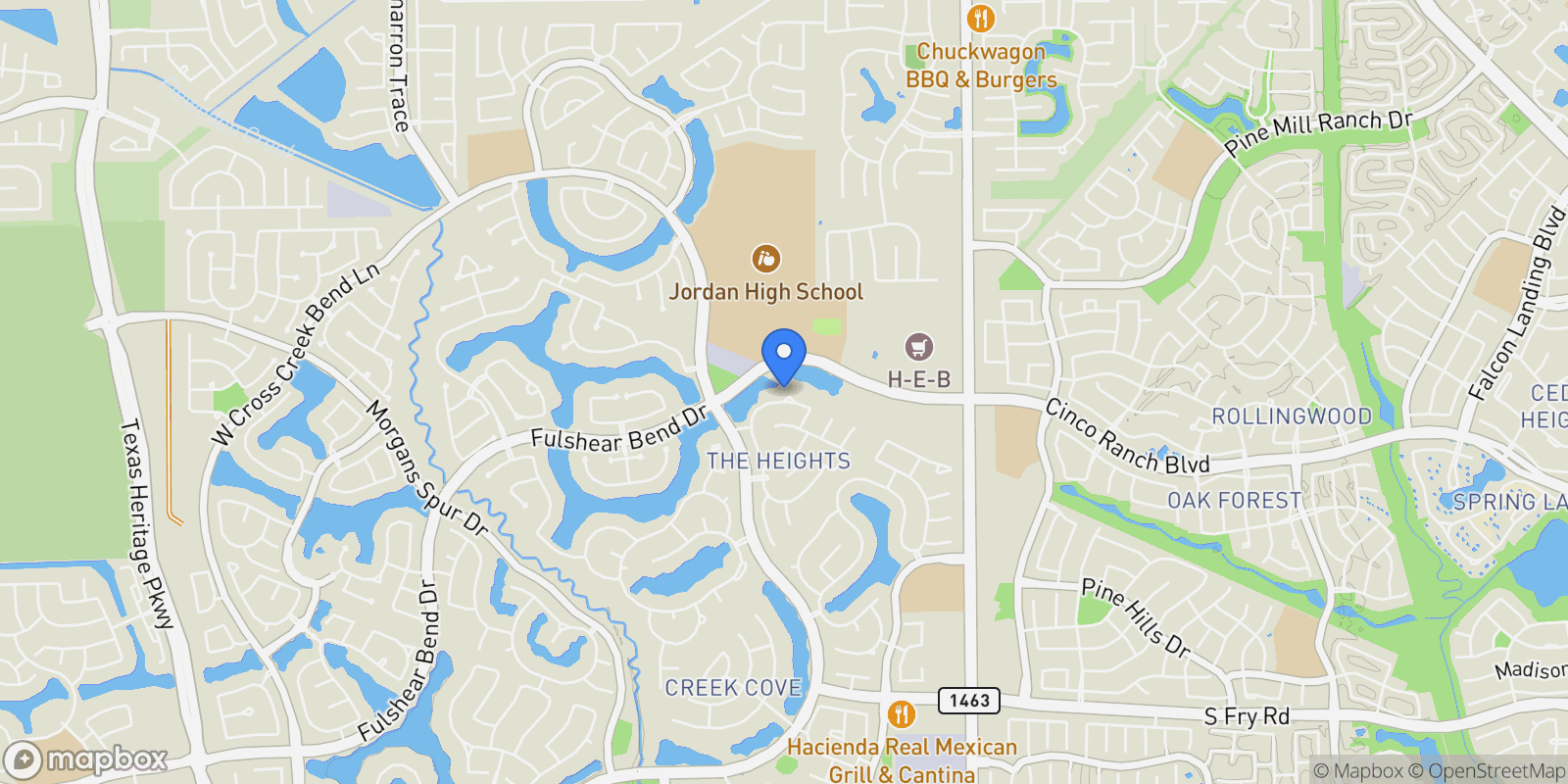 Map showing 27602 Lakeway Trail Lane, Fulshear, TX 77441, Fulshear, Texas, United States.
