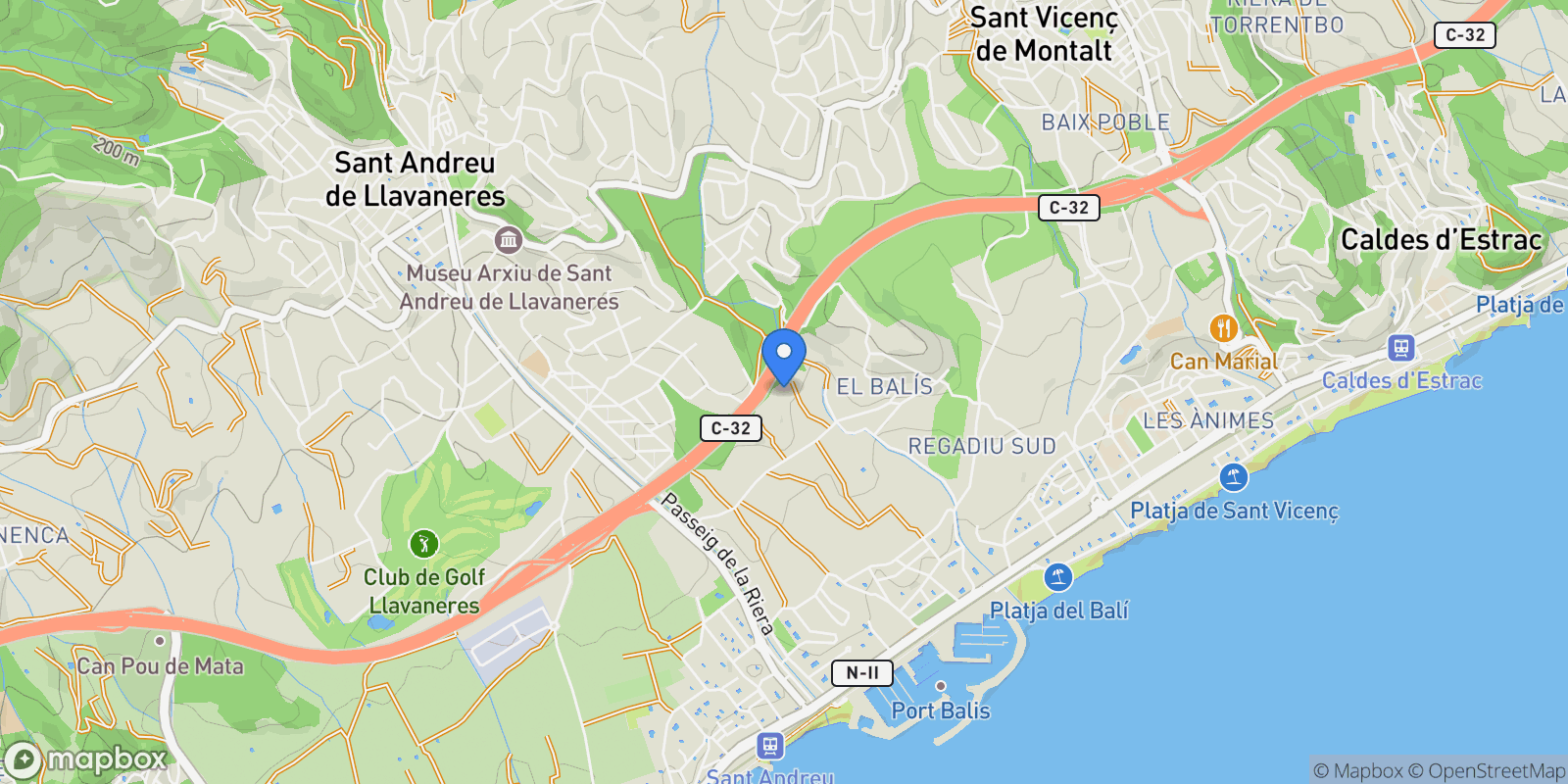 Map showing CAN PI, 08392, SANT ANDREU DE LLAVANERES, BARCELONA, SANT ANDREU DE LLAVANERES, Sant Andreu de Llavaneres, Catalonia, Spain.