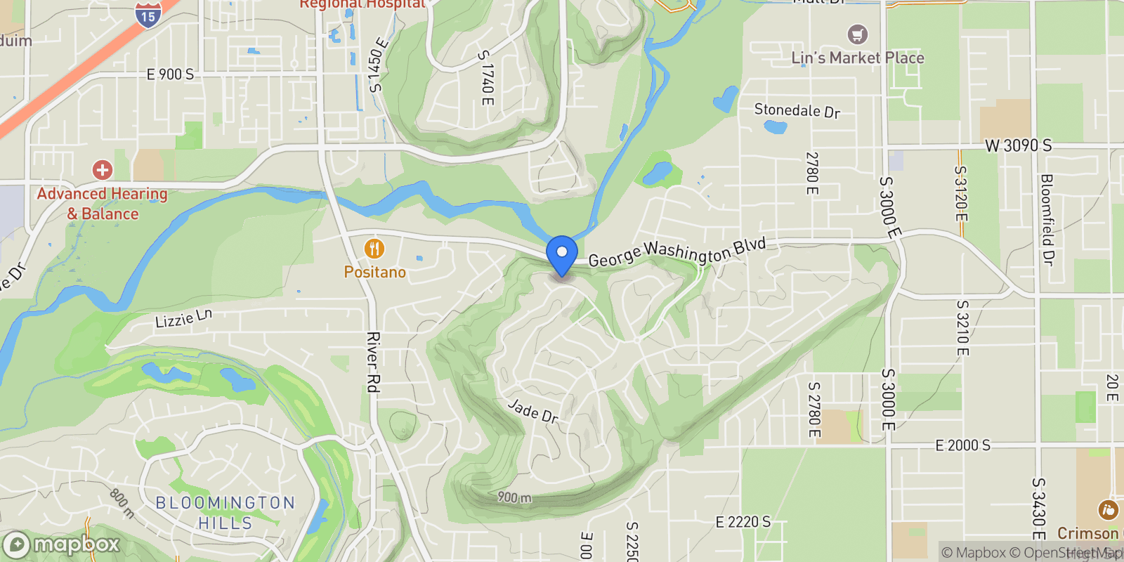 Map showing 2031 E Cliff Point Drive, St George, UT 84790, St. George, Utah, United States.