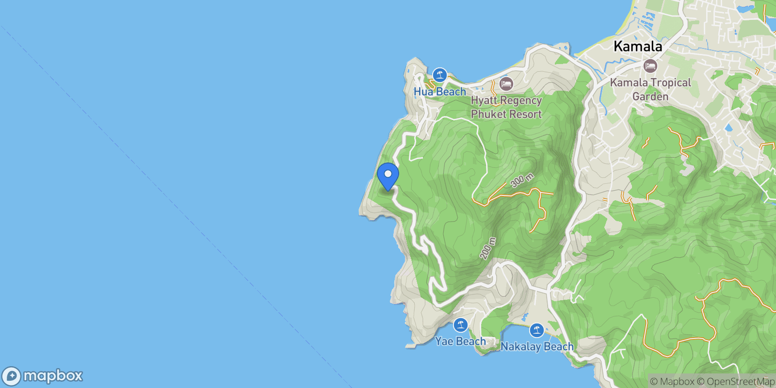Map showing Waterfall Bay Plot 1 Layai-Nakhale Road (Soi Kamala 3) off Kamala-Patong Road Kamala Kathu Chang Wat Phuket 83110, Thailand, Kamala, Phuket, Thailand.