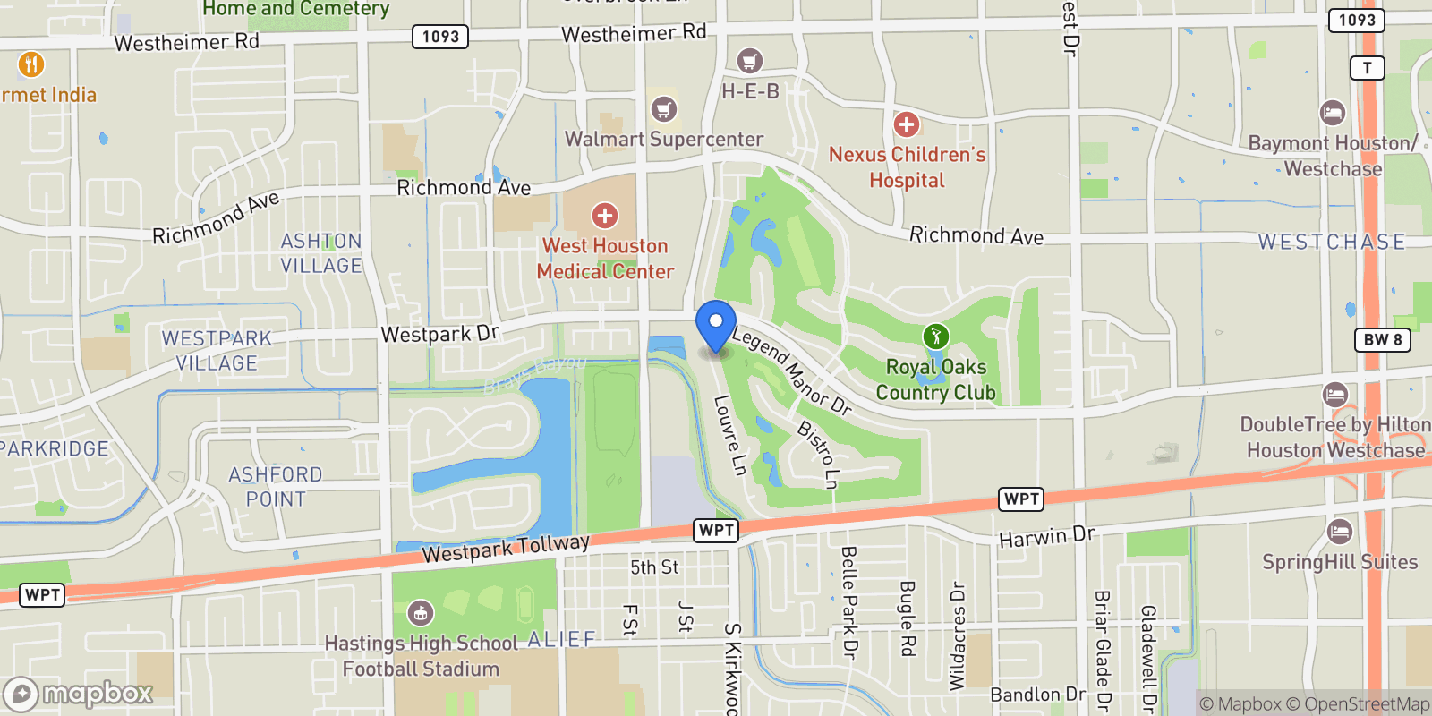 Map showing 3327 Louvre Lane, Houston, TX 77082, Houston, Texas, United States.