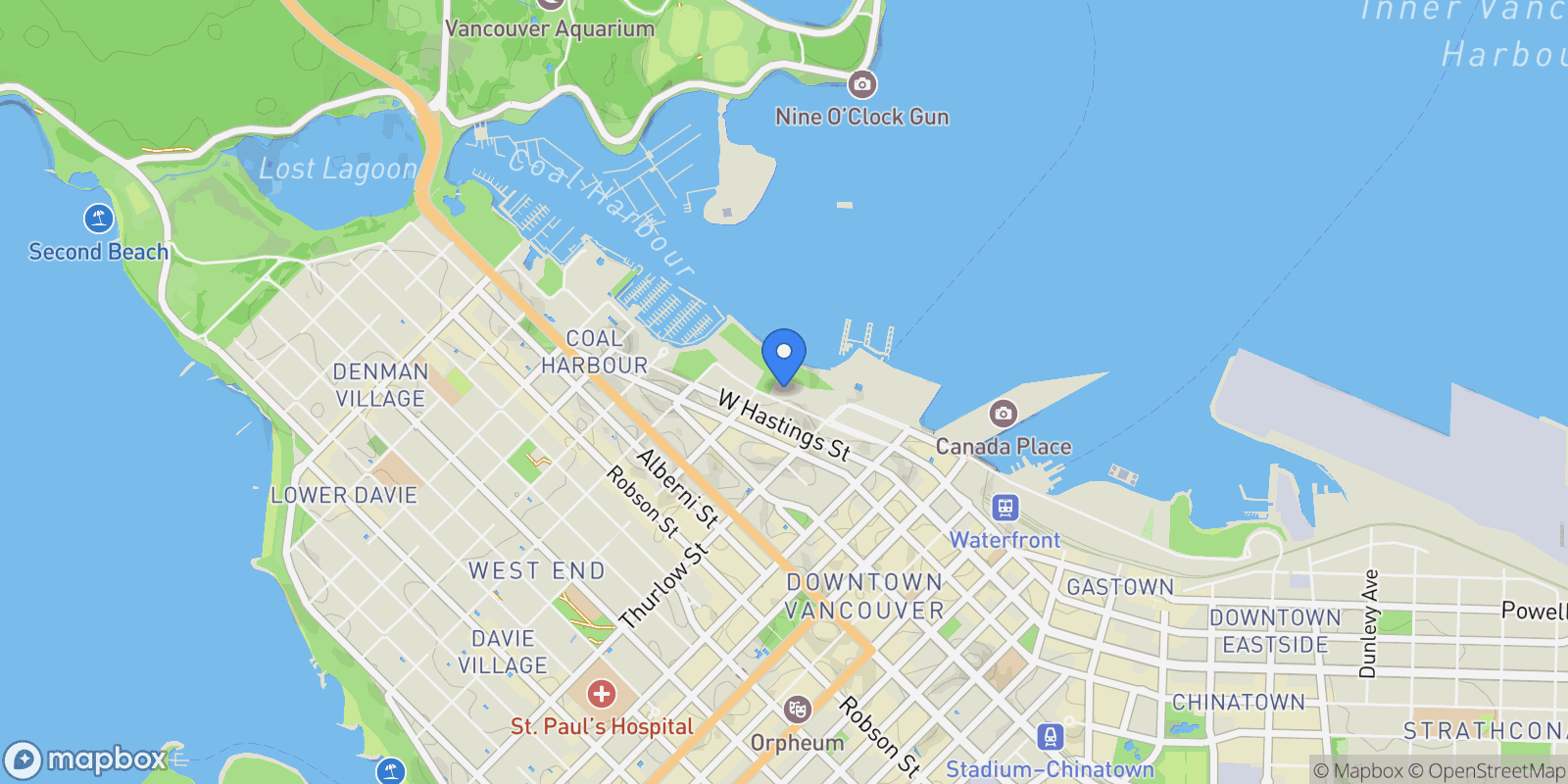 Map showing 1169 W Cordova Street # 2101, Vancouver, BC, V6C3T1, CANADA, Vancouver, British Columbia, Canada.