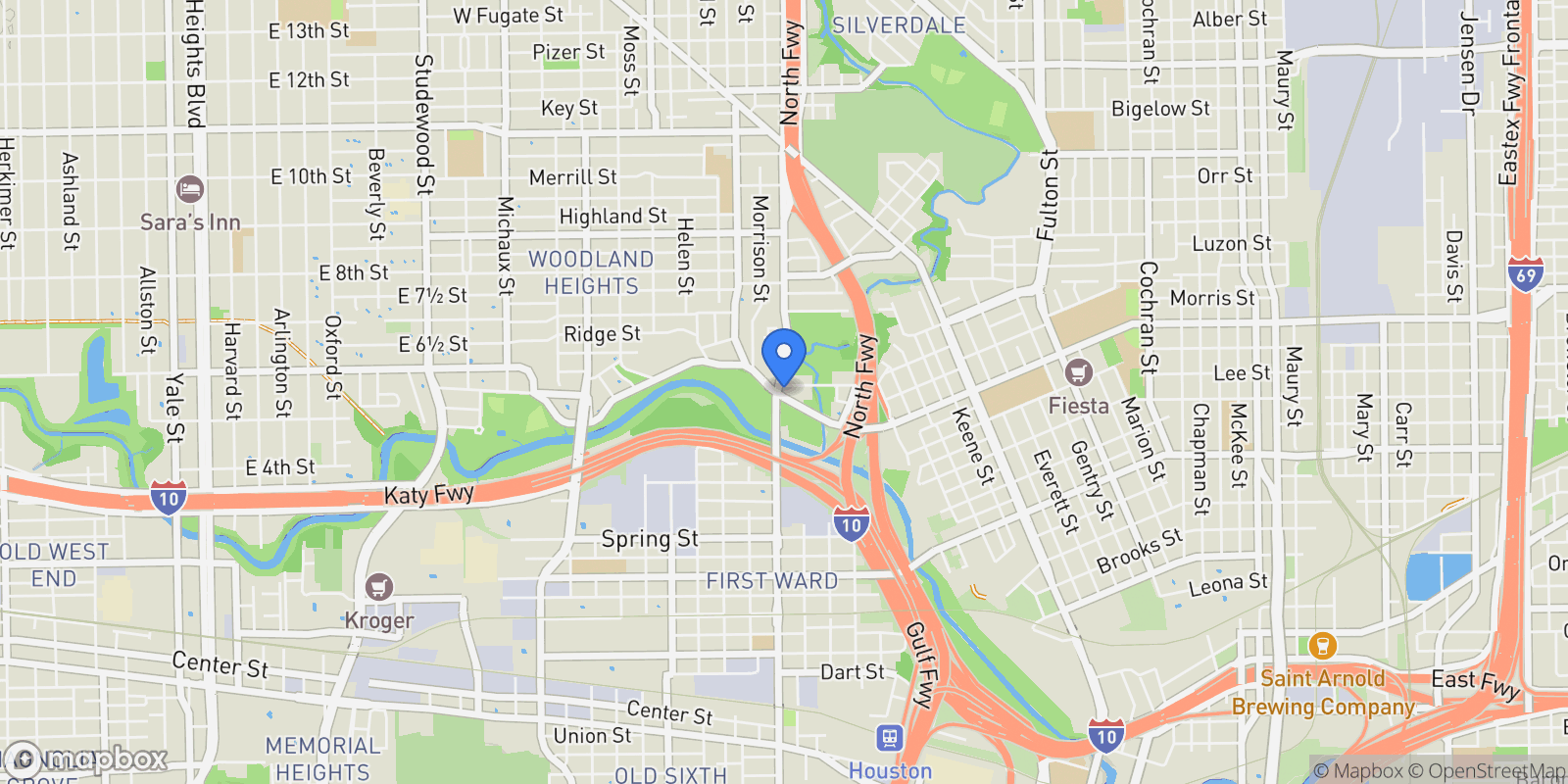 Map showing 2520 Houston Avenue #701, Houston, TX 77009, Houston, Texas, United States.