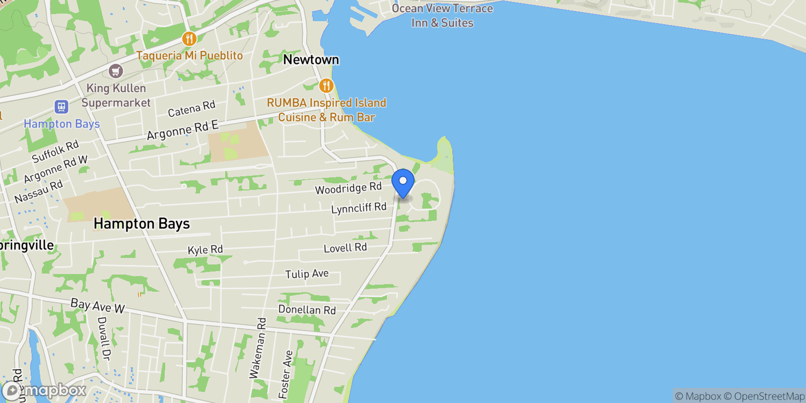 Map showing 1 Cormorant Drive, Hampton Bays, NY 11946, Hampton Bays, New York, United States.