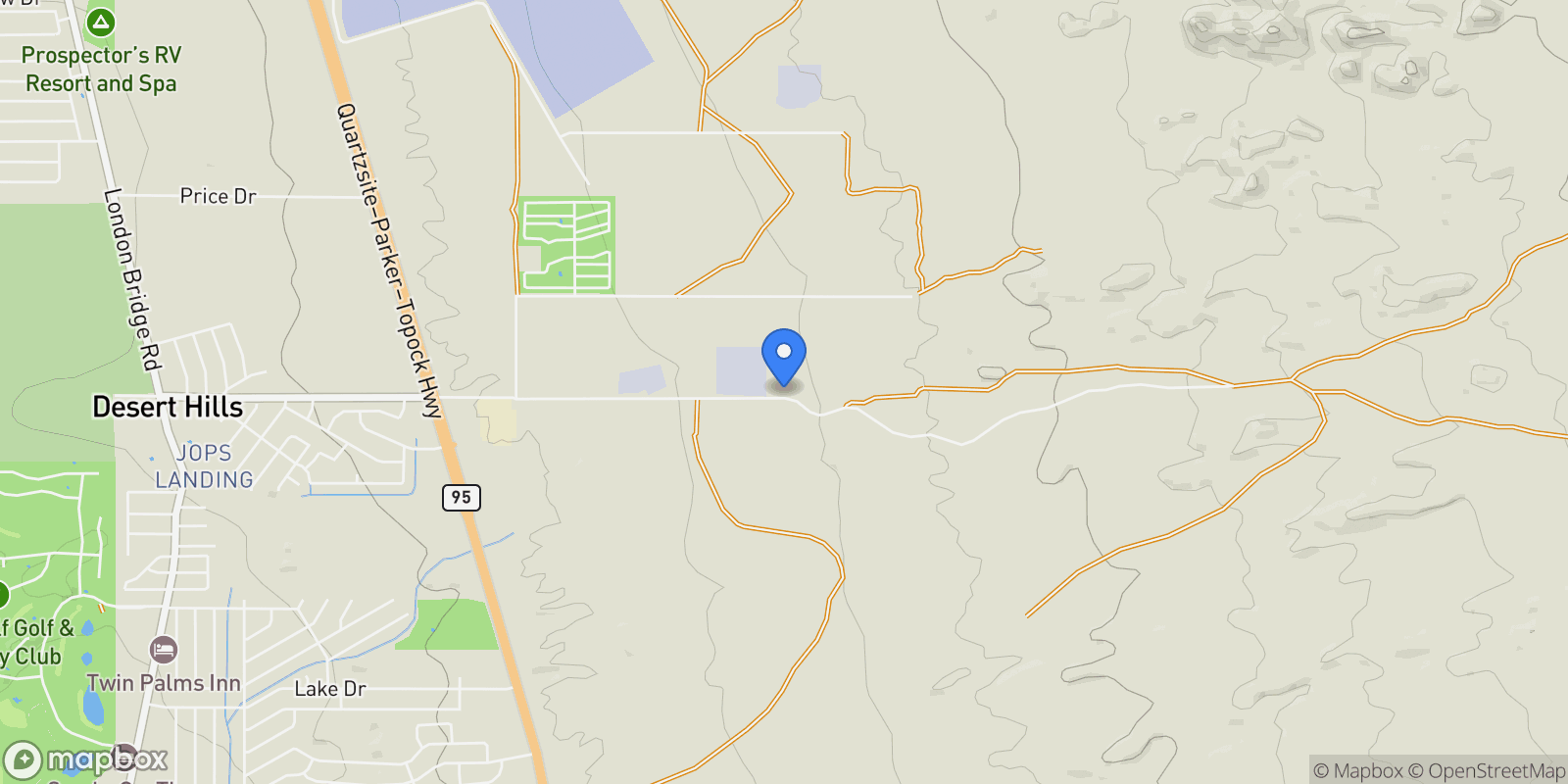Map showing 0000 Chenoweth Rd, Lake Havasu City, AZ 86404, Desert Hills, Arizona, United States.