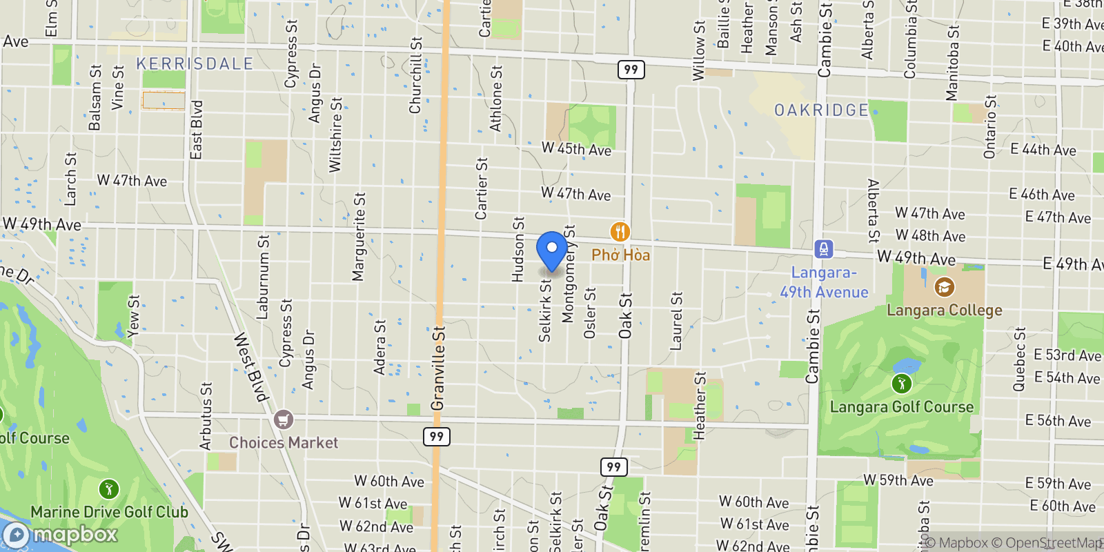 Map showing 6668 Selkirk Street, Vancouver, BC, V6P4G8, CANADA, Vancouver, British Columbia, Canada.