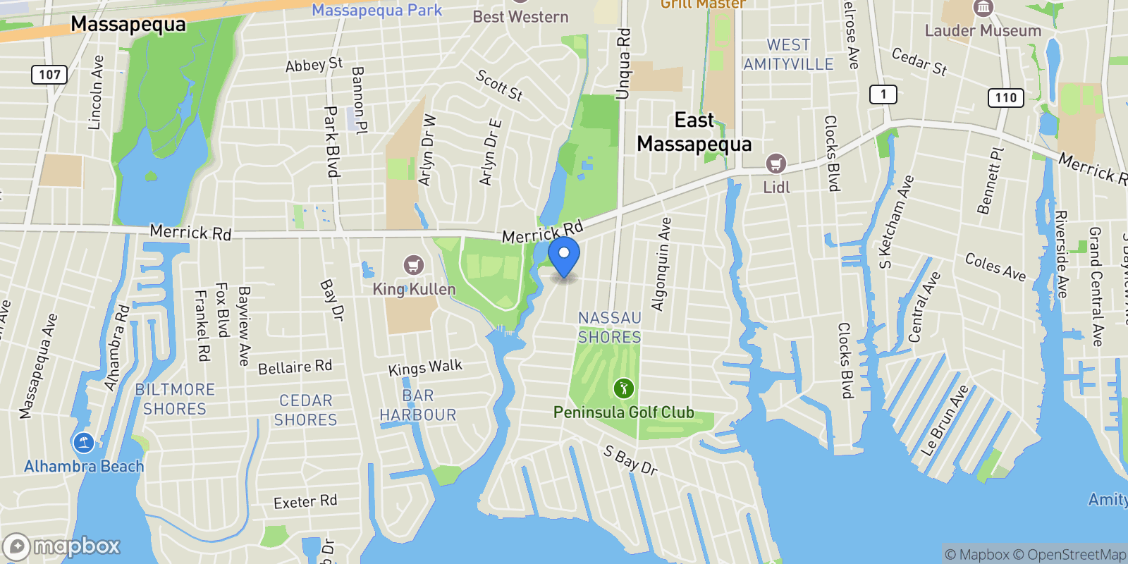 Map showing 5 Huron Avenue, Massapequa, NY 11758, Massapequa, New York, United States.