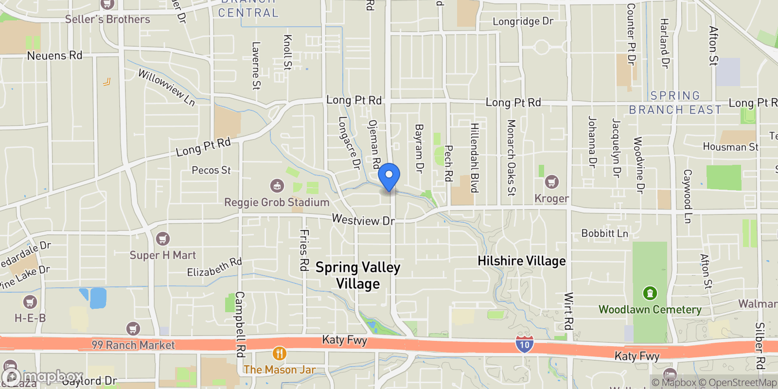 Map showing 1441 Bingle Road, Houston, Texas, United States.