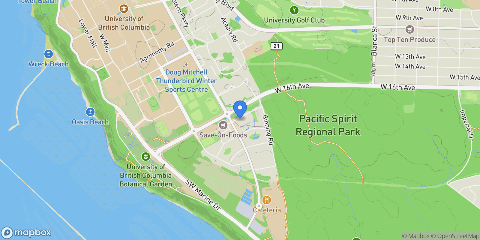 Map showing 5838 Berton Avenue # 403, Vancouver, BC, V6S0A5, CANADA, University Endowment Lands, British Columbia, Canada.