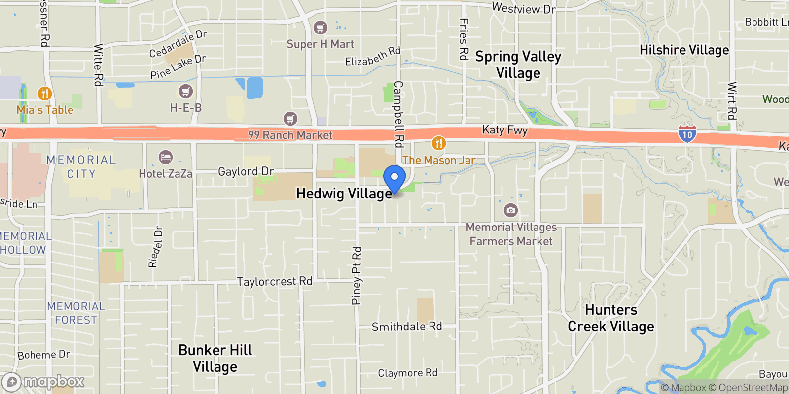 Map showing 850 Pecanwood Lane, Houston, TX 77024, Houston, Texas, United States.