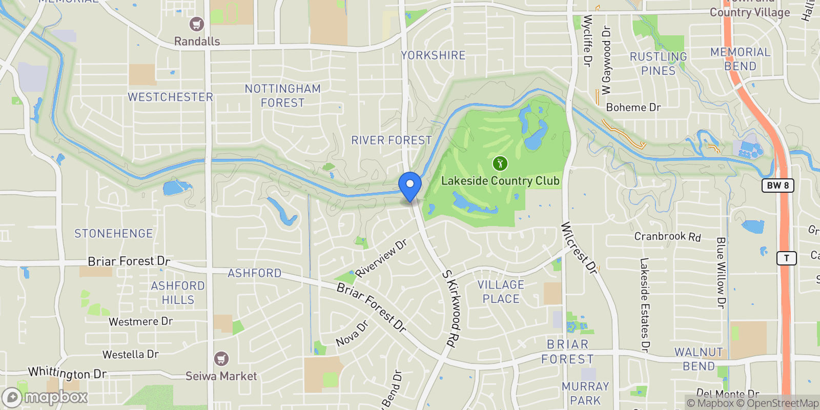 Map showing 11818 Castle Ridge Drive, Houston, TX 77077, Houston, Texas, United States.