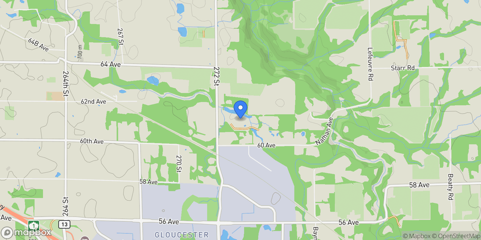 Map showing 6124 272 Street, Langley, BC, V4W1S6, CANADA, Langley Township, British Columbia, Canada.
