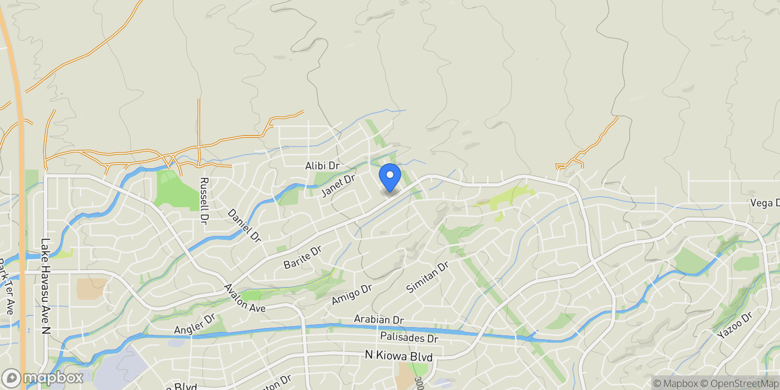 Map showing 1320 Bentley Blvd, Lake Havasu City, AZ 86404, Desert Hills, Arizona, United States.