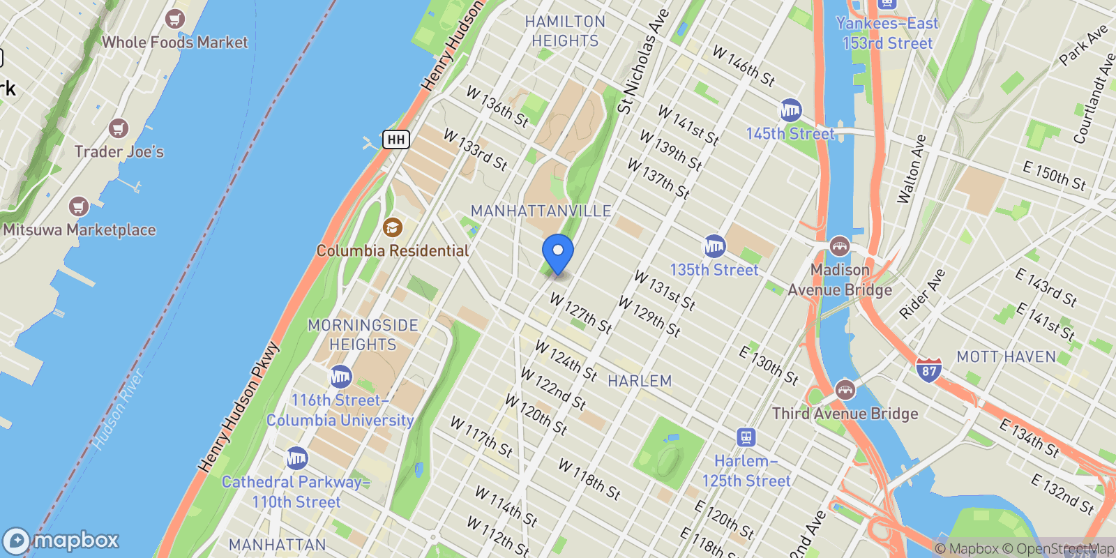 Map showing Parkside Flats, 362 SAINT NICHOLAS AVE, New York, New York, United States.