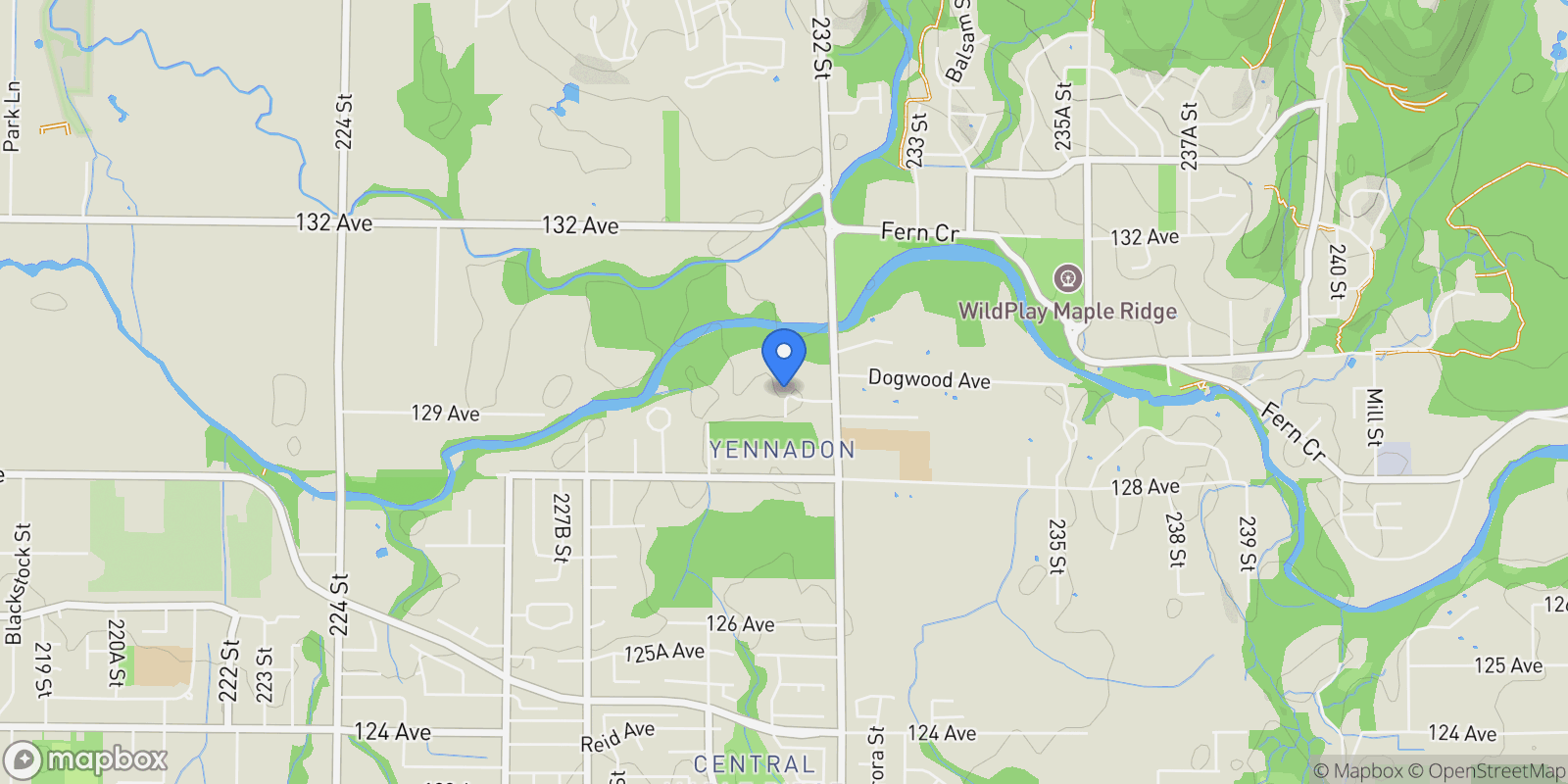 Map showing 23100 129 Avenue # 11, Maple Ridge, BC, V2X0M5, CANADA, Maple Ridge, British Columbia, Canada.