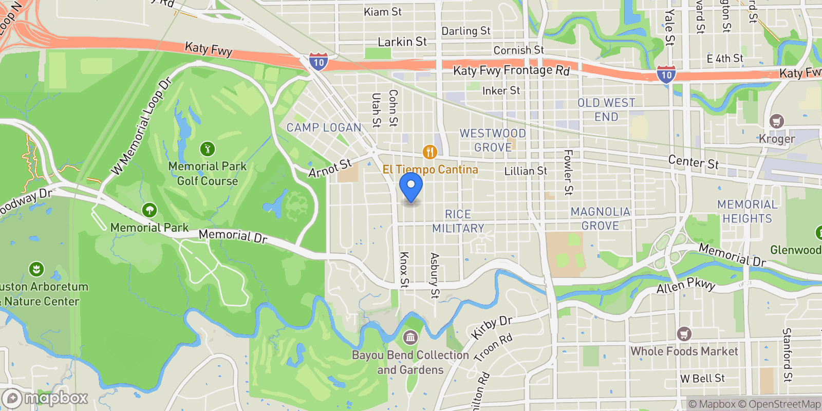 Map showing 5803 Blossom Street, Houston, TX 77007, Houston, Texas, United States.