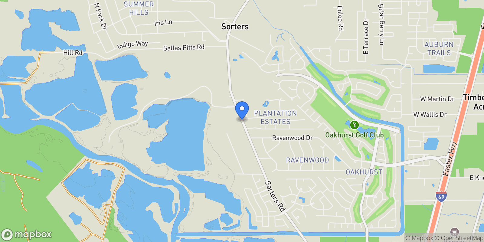 Map showing 24998 Sorters Road, Porter, TX 77365, Porter, Texas, United States.