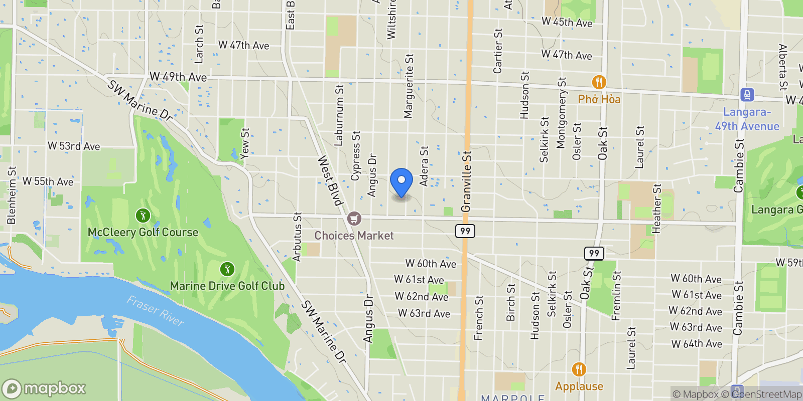 Map showing 7187 Marguerite Street, Vancouver, BC, V6P5G4, CANADA, Vancouver, British Columbia, Canada.