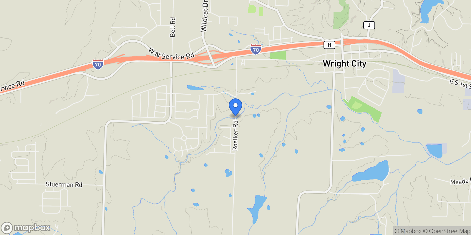 Map showing 28699 Roelker Road, Wright City, Missouri, United States.