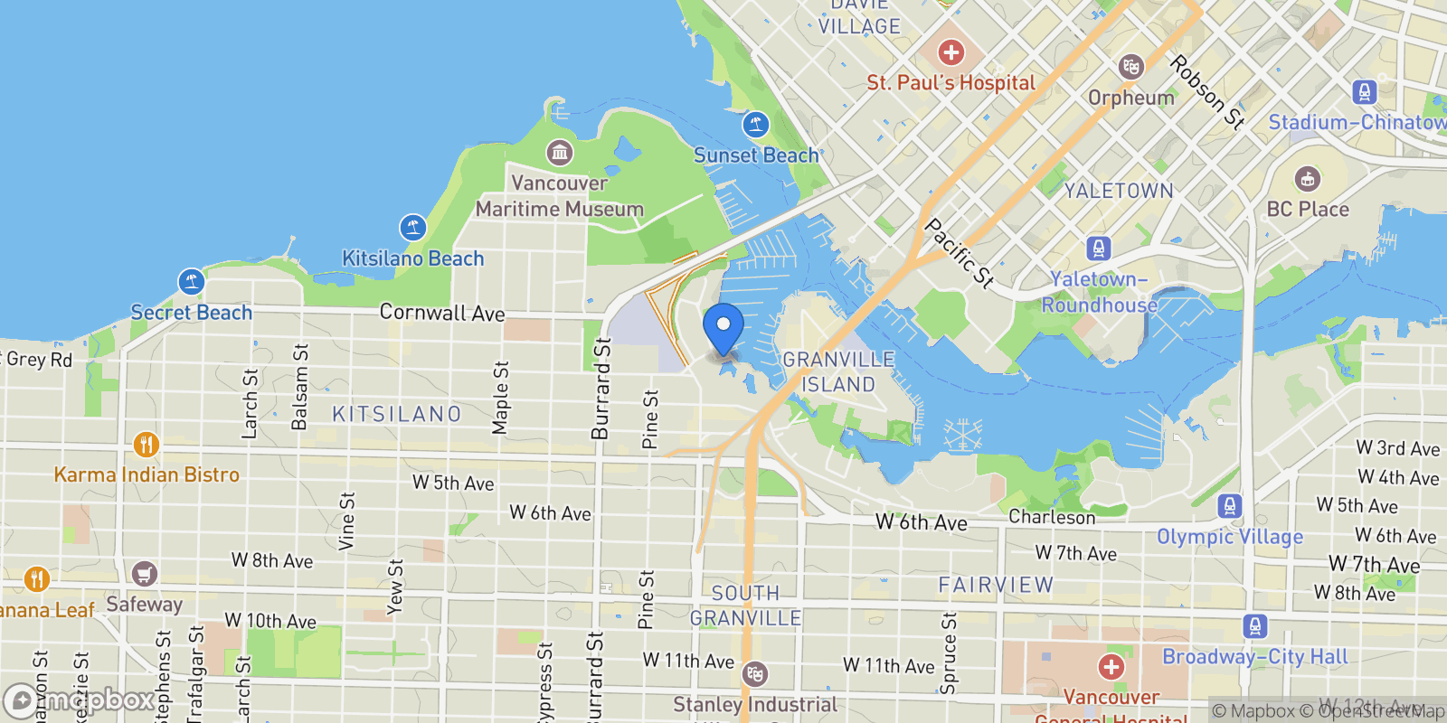 Map showing 1596 Island Park Walk, Vancouver, BC, V6J0G9, CANADA, Vancouver, British Columbia, Canada.