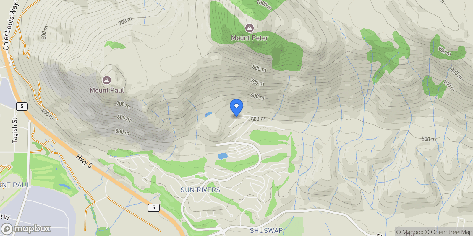 Map showing 4103 Rio Vista Place, Kamloops, British Columbia, Canada.