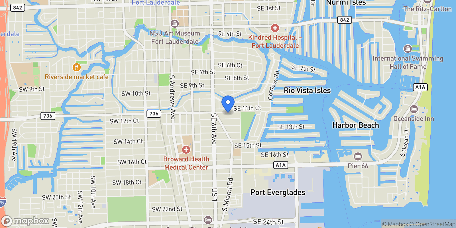 Map showing 808 SE 12th Street 808, Fort Lauderdale, Florida, United States.