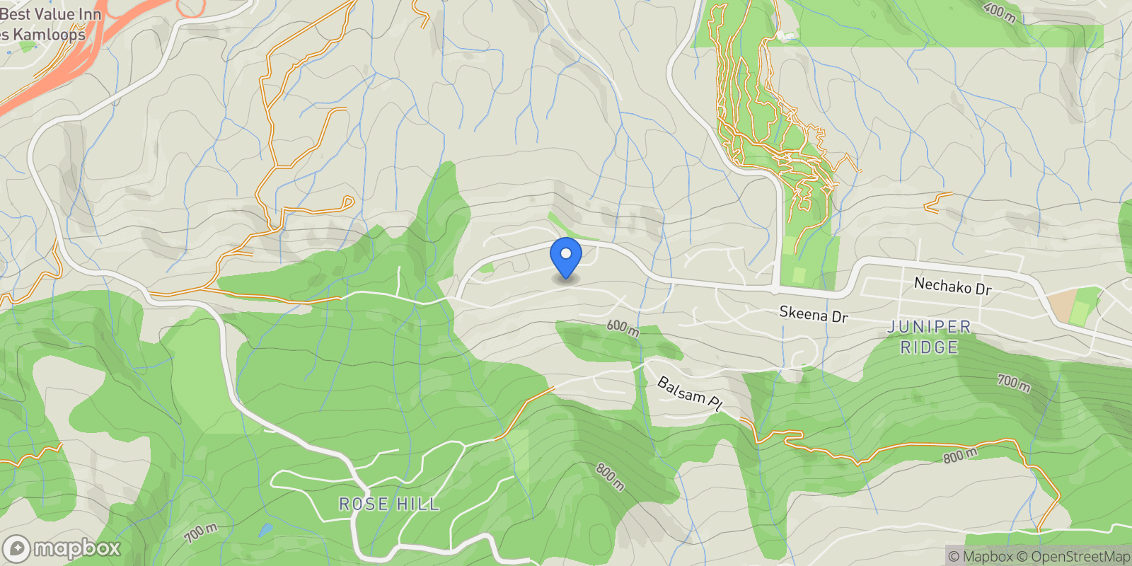 Map showing 2016 Galore Crescent, Kamloops, British Columbia, Canada.