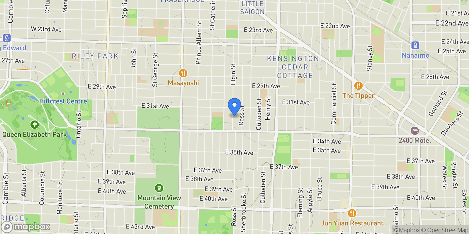 Map showing 4804 Elgin Street, Vancouver, BC, V5V4S2, CANADA, Vancouver, British Columbia, Canada.