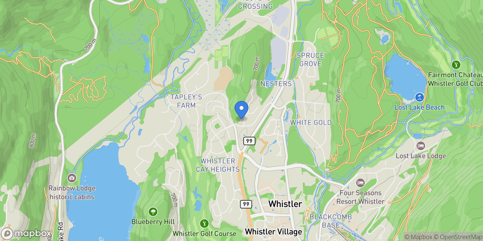Map showing 7409 Treetop Lane, Whistler, BC, V8E0E9, CANADA, Whistler, British Columbia, Canada.