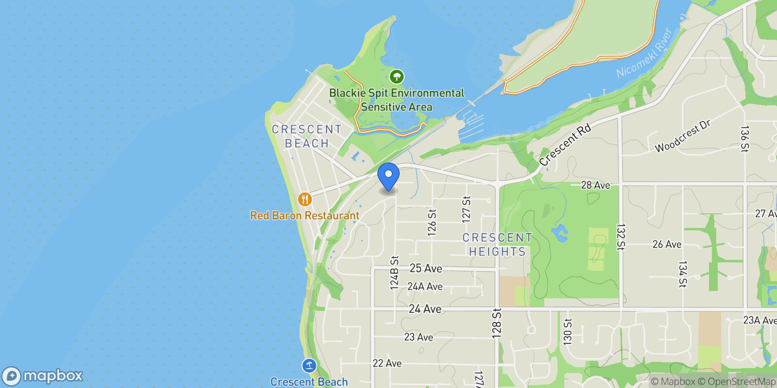 Map showing 2737 Crescent Drive, Surrey, BC, V4A3J9, CANADA, Surrey, British Columbia, Canada.