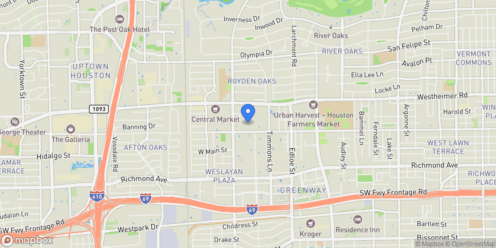 Map showing 2822 Westgrove Lane, Houston, Texas, United States.