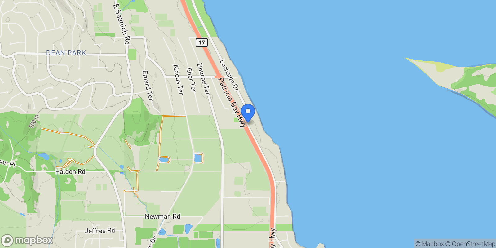 Map showing 8425 Lochside Drive, Central Saanich, BC, V8M1T9, CANADA, Saanichton, British Columbia, Canada.