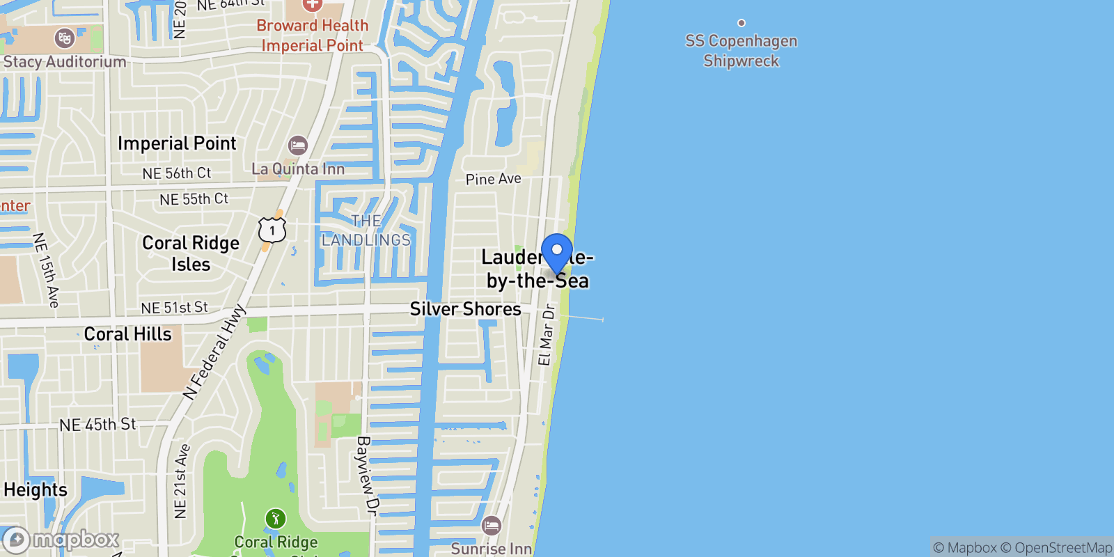 Map showing Fort Lauderdale, Florida, United States.
