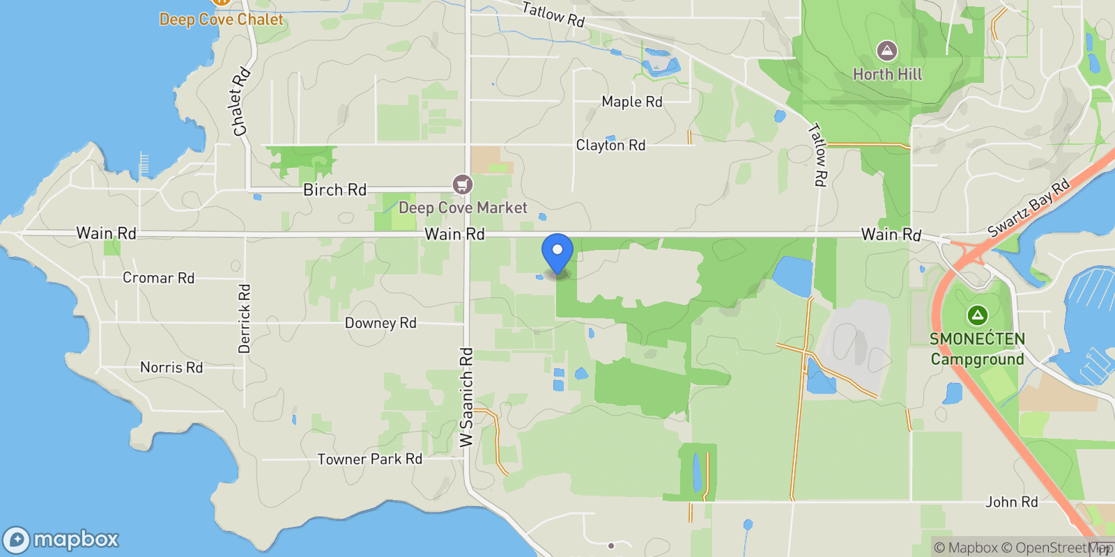 Map showing 1175 Wain Rd, North Saanich, BC, V8L5V1, CANADA, North Saanich, British Columbia, Canada.