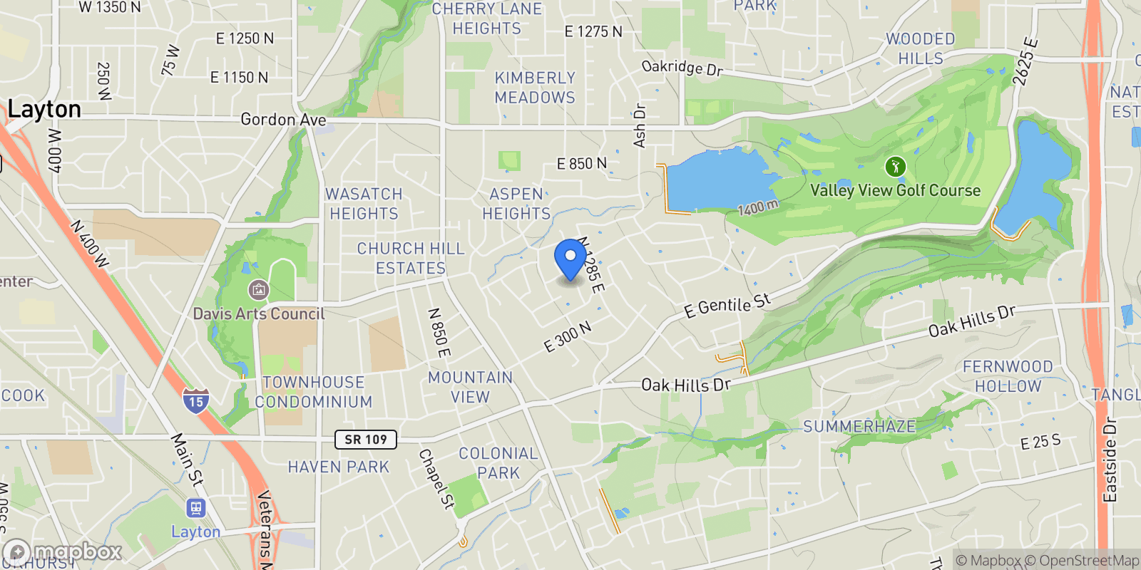 Map showing 479 N 1375 E, Layton, Utah, United States.