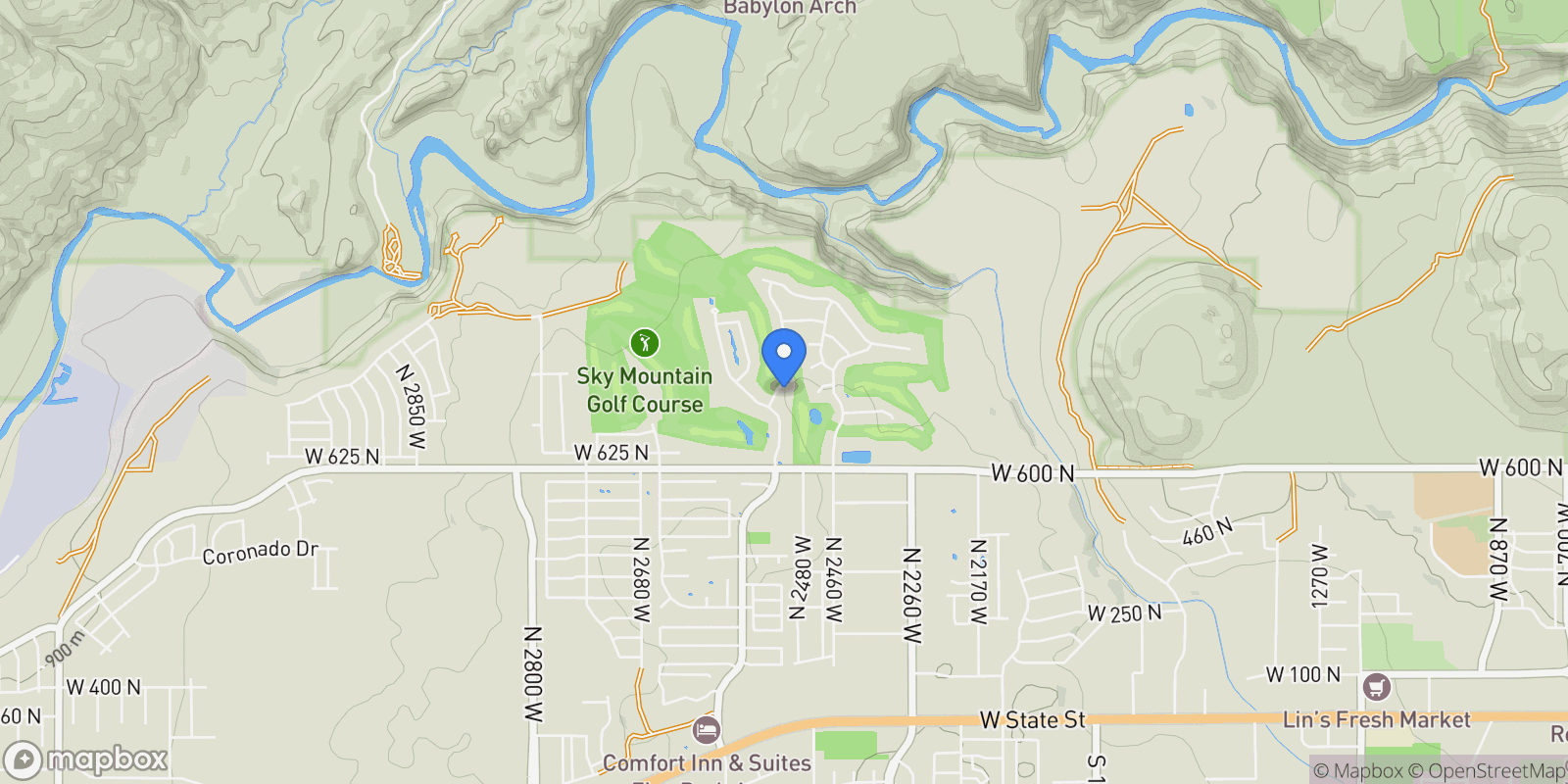 Map showing 806 N 2500 W, Hurricane, Utah, United States.