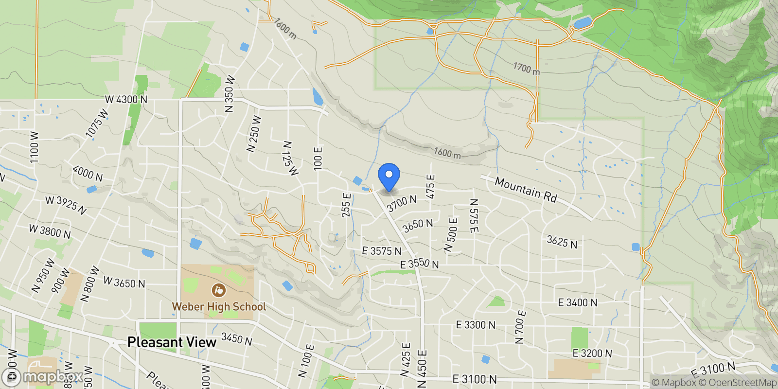 Map showing 3851 N 425 E, Ogden, Utah, United States.