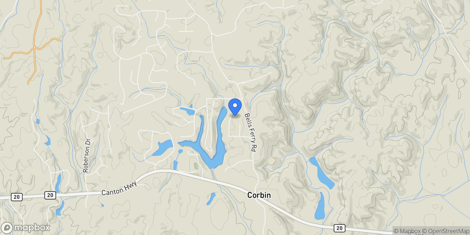 Map showing 52 Lake Overlook Drive, Cartersville, Georgia, United States.