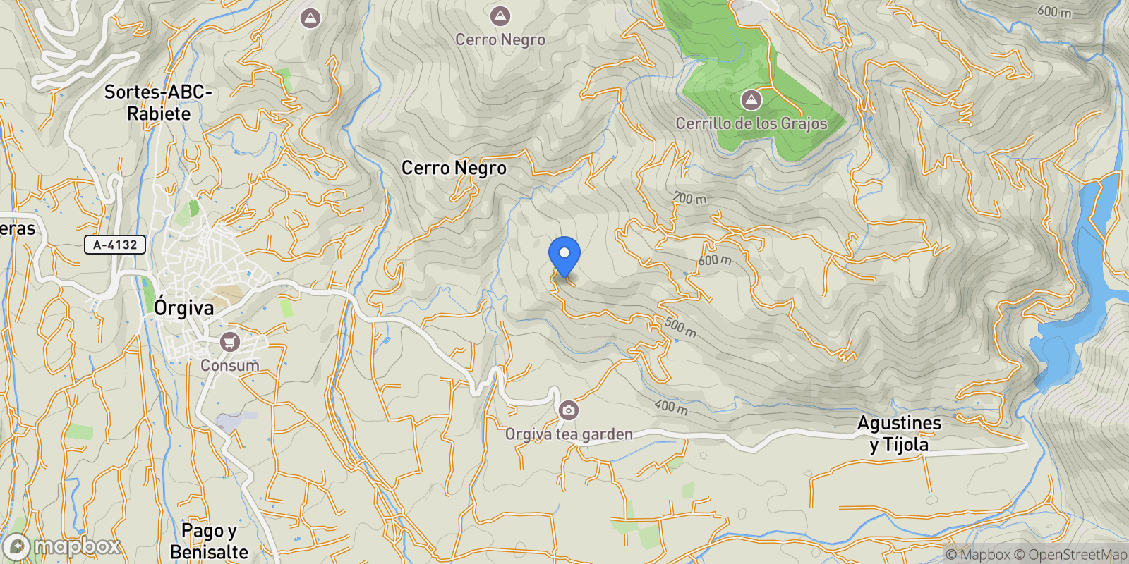 Map showing Órgiva, Órgiva, Granada, Órgiva, Orgiva, Andalusia, Spain.