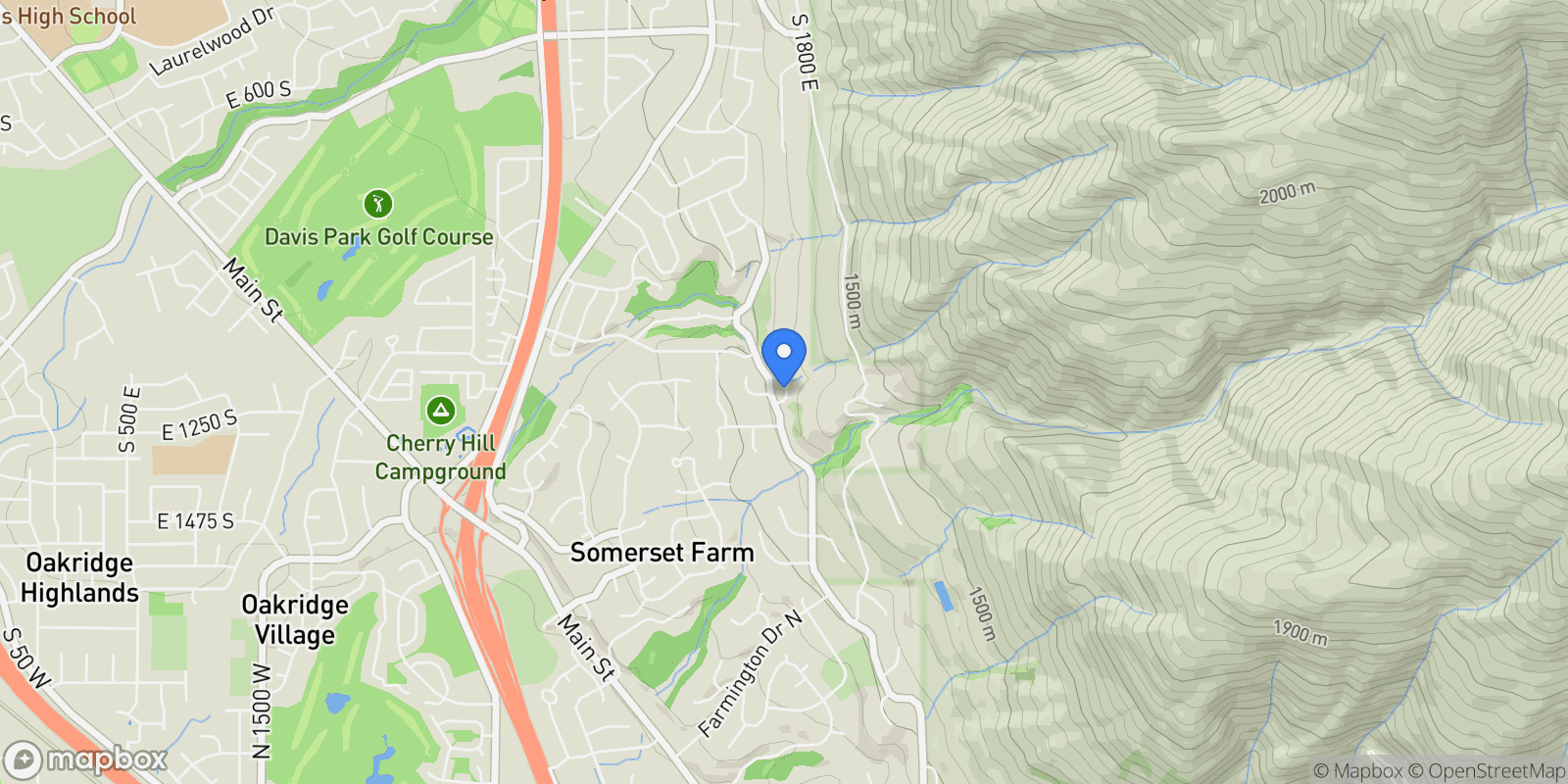 Map showing 1766 VIEW CT, Kaysville, Utah, United States.