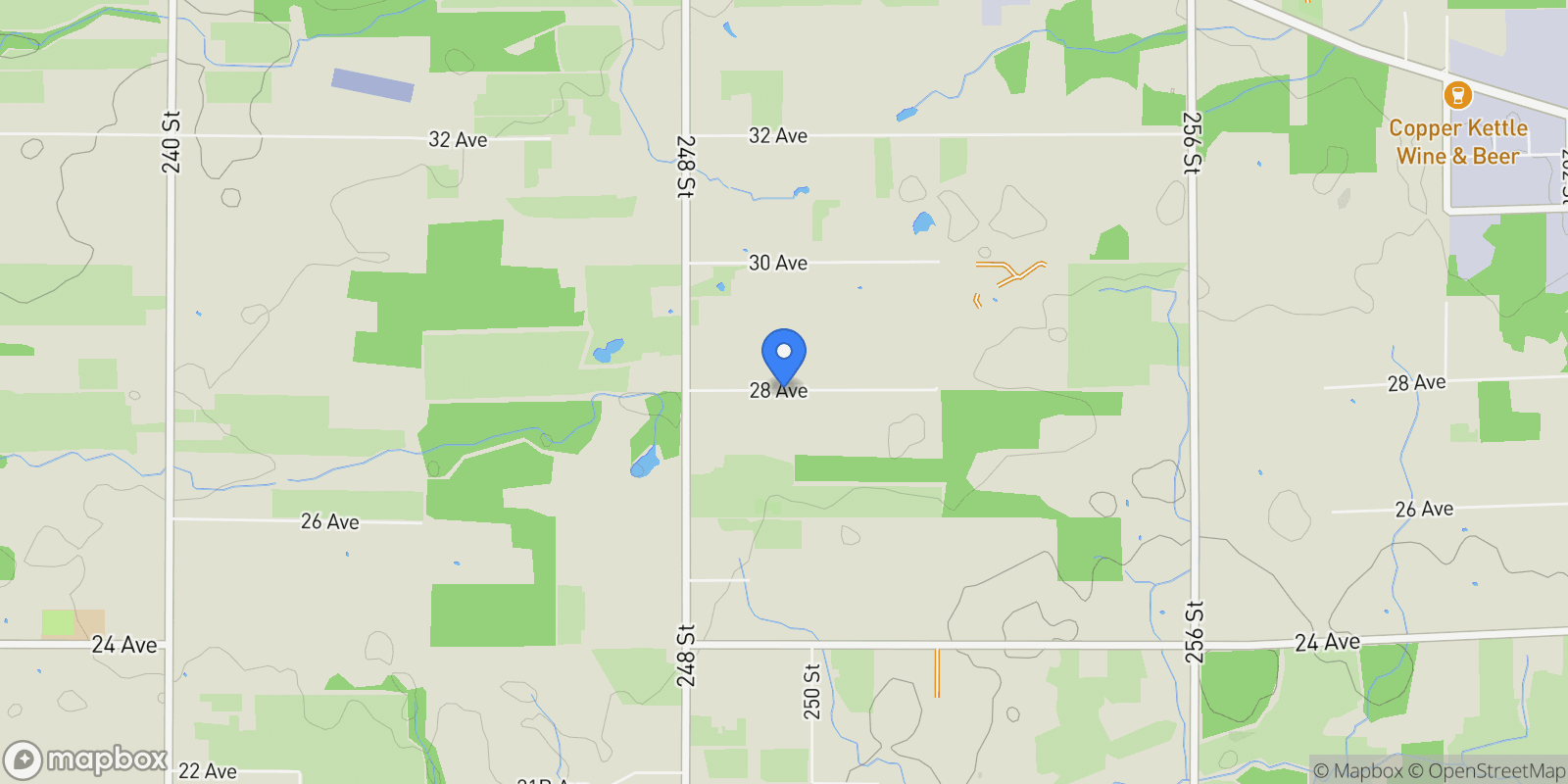 Map showing 24968 28 Avenue, Langley, BC, V4W2R2, CANADA, Langley Township, British Columbia, Canada.