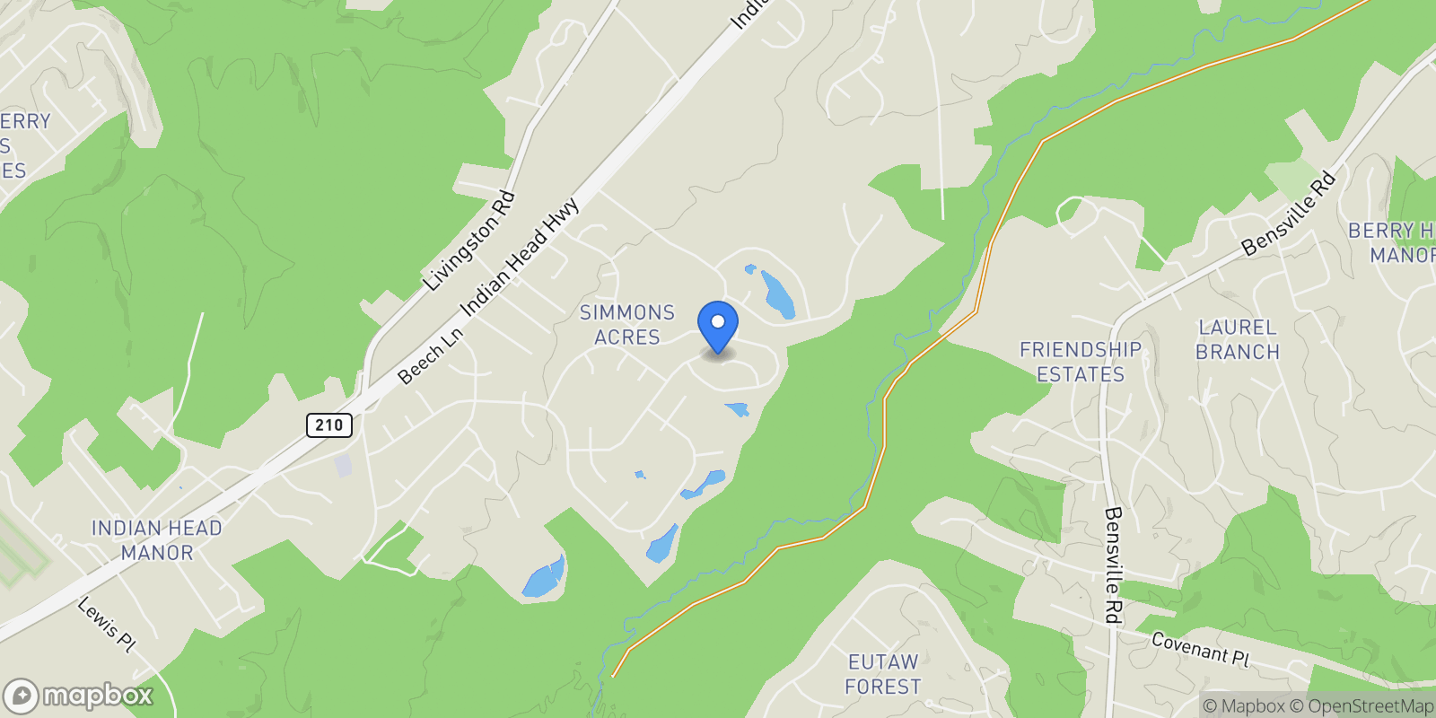Map showing 1408 River Birch Place, Accokeek, MD 20607, Accokeek, Maryland, United States.