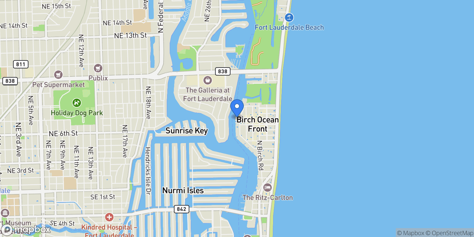 Map showing 615 Bayshore Dr 105, Fort Lauderdale, Florida, United States.