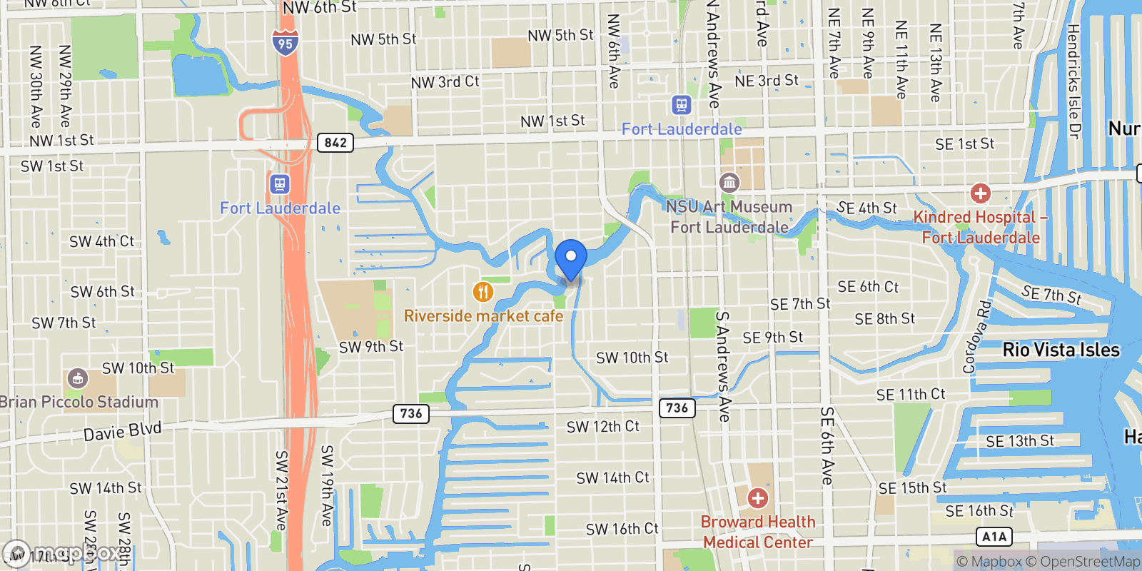 Map showing 629 SW 8th Ter, Fort Lauderdale, Florida, United States.
