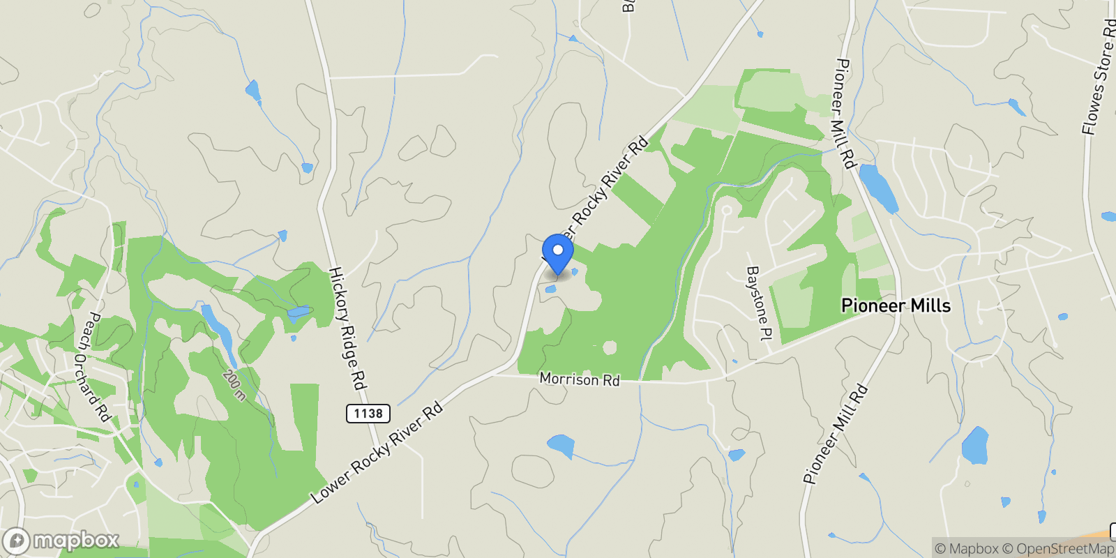 Map showing 11151 Lower Rocky River Road, Concord, NC 28025, Concord, North Carolina, United States.