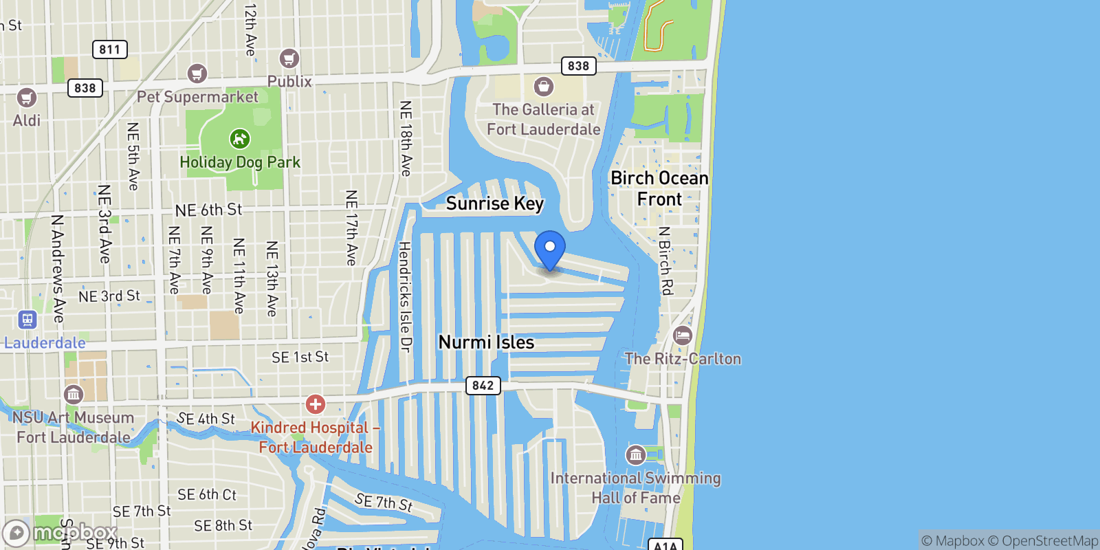 Map showing 2421 Barcelona Dr, Fort Lauderdale, Florida, United States.