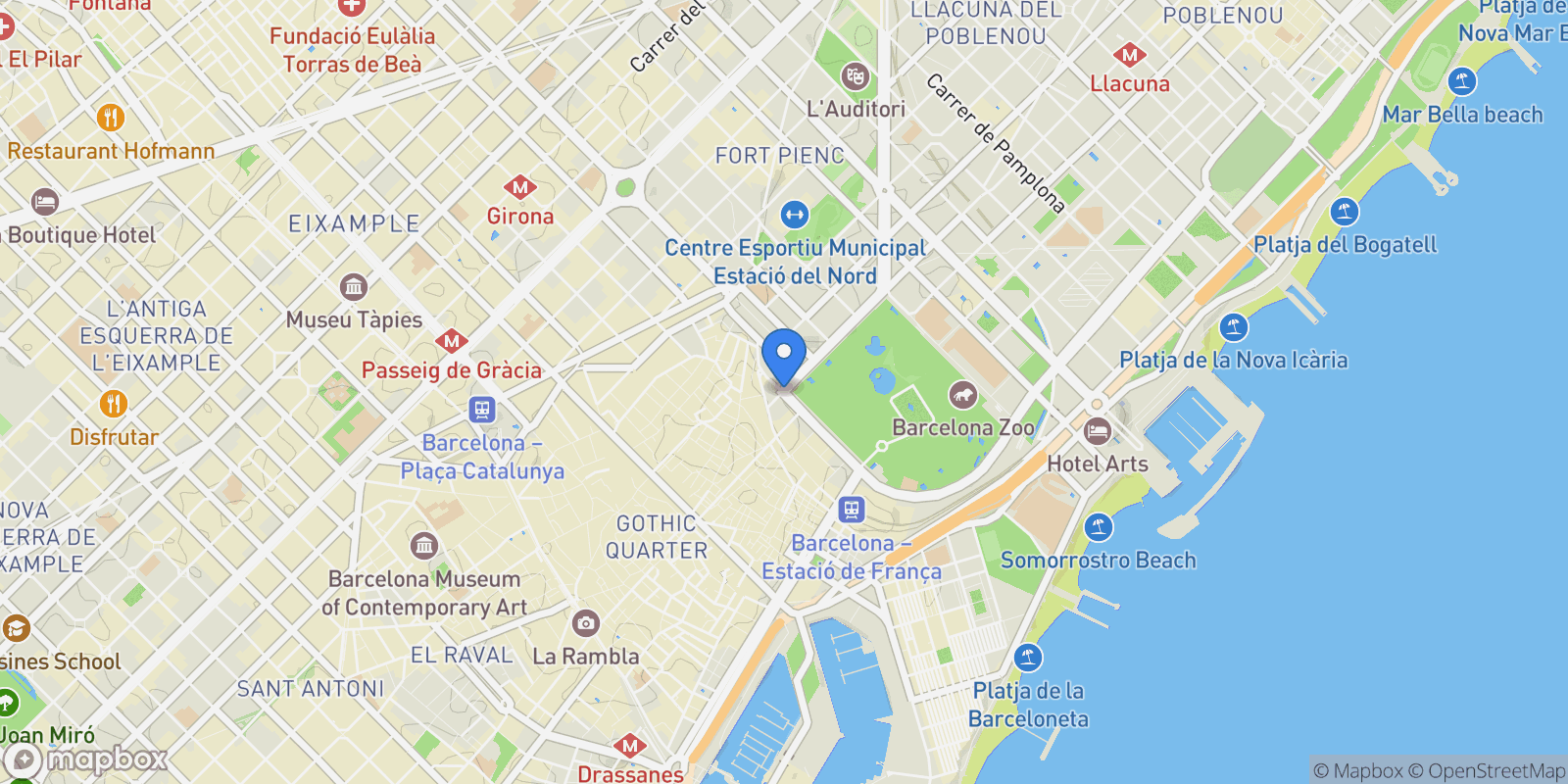 Map showing Sant Pere, Santa Caterina i la Ribera, Ciutat Vella, Barcelona, Spain, Ciutat Vella, Barcelona, Spain.