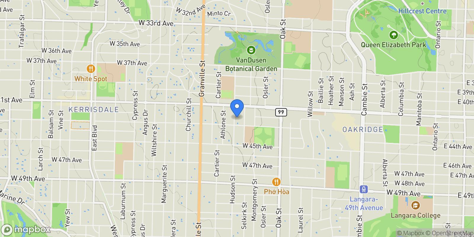 Map showing 5828 Hudson Street, Vancouver, BC, V6M2Z3, CANADA, Vancouver, British Columbia, Canada.